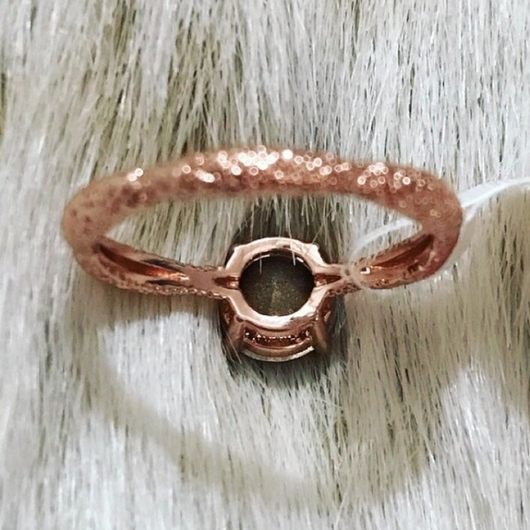 Fragrant Jewels Sea La Vie Rose Gold Plated Rose Water Opal CZ Ring Sand - Picture 6 of 10